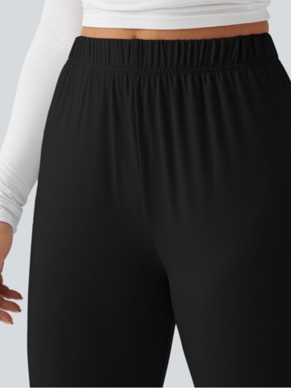 New HALARA Black Flare High-Rise Lounge Pants - Picture 2 of 10